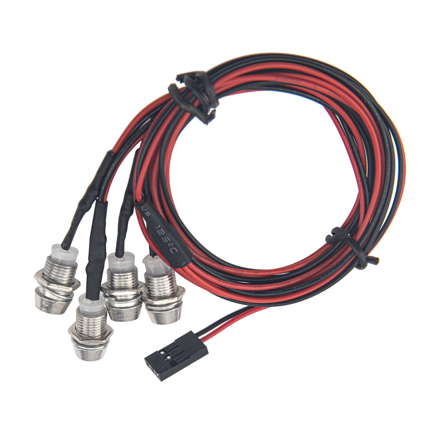 2Pack HIRCQOO 4LED RC Car LED Light Headlights Taillight Lighting with JR Y Cable Compatible with Traxxas HSP Tamiya Redcat RC4W