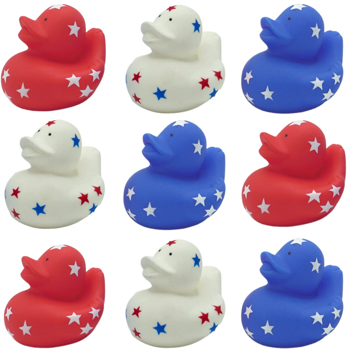 4E'S Novelty Patriotic Rubber Ducks (24 Pack) Bulk 2'' - 4Th Of July Party Favors, Patriotic Party Supplies Gifts Toys For Kids