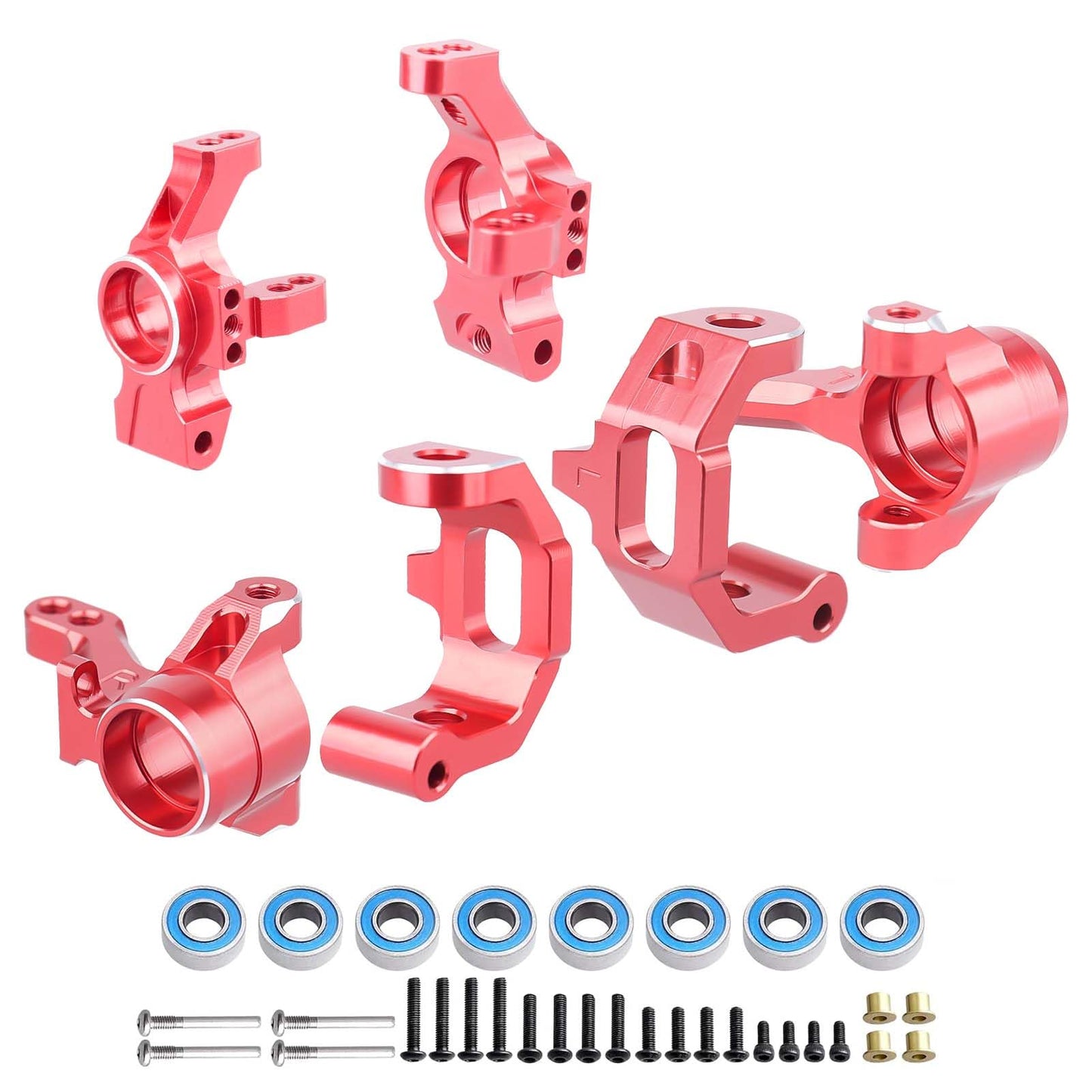 Gohobby Caster Blocks Steering Blocks Rear Stub Axle Carriers Aluminum Upgrades Set For Traxxas 4-Tec 2.0 3.0 1/10 Rtr Rc Tourin
