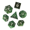 Hddais 7Pcs Polyhedral Dnd Dice Set, Rpg D&D Wood Dice Set With Iron Box Or Dungeons And Dragons Role Playing Games(Dark-Green S