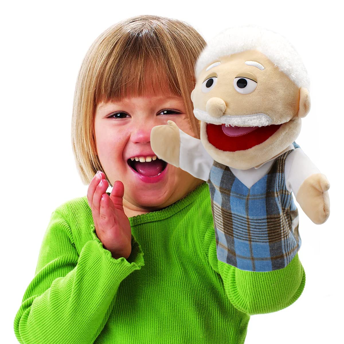 Family Hand Puppets,Puppets For Kids Role Paly Family Members 13.4 Inch Multi-Ethnic Puppets Plush Soft Hand Puppets Family Pupp