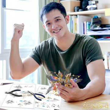 Piececool 3D Metal Puzzle Cranes Model Kits, Wish Cranes-Family Amulet 3D Metal Building Blocks For Adults, Brain Teaser Diy Metal Puzzles Stem Toys For Teens For Christmas Birthday New Year, 38 Pcs