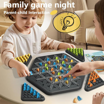 Chain Triangle Chess Game, Triggle Rubber Band Game, Triangle Chain Chess Game Set, Strategy Board Games, Famliy Night Games For