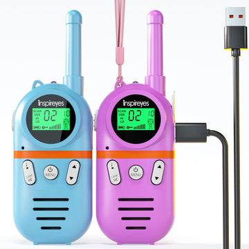 Walkie Talkies For Kids Rechargeable, 48 Hours Working Time 3 Miles Range 22 Channels 2 Way Radio, Birthday For Boys Girls, Family Games Outdoor Hiking Camping,3-12 Years Old Toys, Blue & Pink