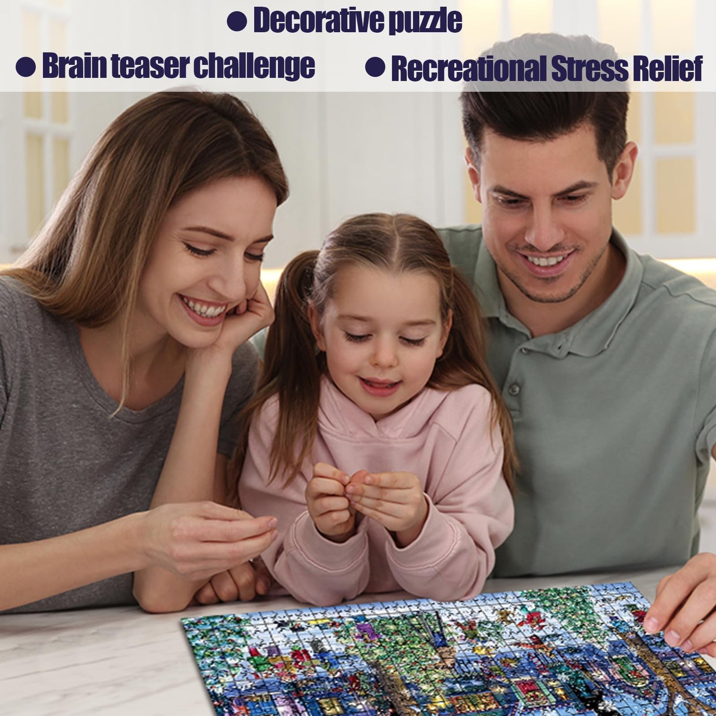Christmas Jigsaw Puzzles For Adults 1000 Pieces, Snow Happy Holiday Puzzle Christmas Puzzle Gifts For Women Men Families, Perfec