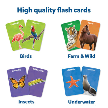 Skillmatics Thick Flash Cards For Toddlers - First 100 Animals, Montessori Toys & Educational Games, Preschool Learning For Kids 1, 2, 3, 4 Years