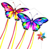 Simxkai Colorful Butterfly Kite Set, 2-Pack 85Cm Wide X 60Cm High, 200Cm Tail With 100M String Reel