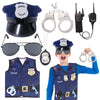 Keymall Kids Police Officer Costume 6 Pcs Including Cop Hat Vest Sunglasses Badge Holder Handcuff Walkie Talkie For Halloween Prentend Play Dress Up