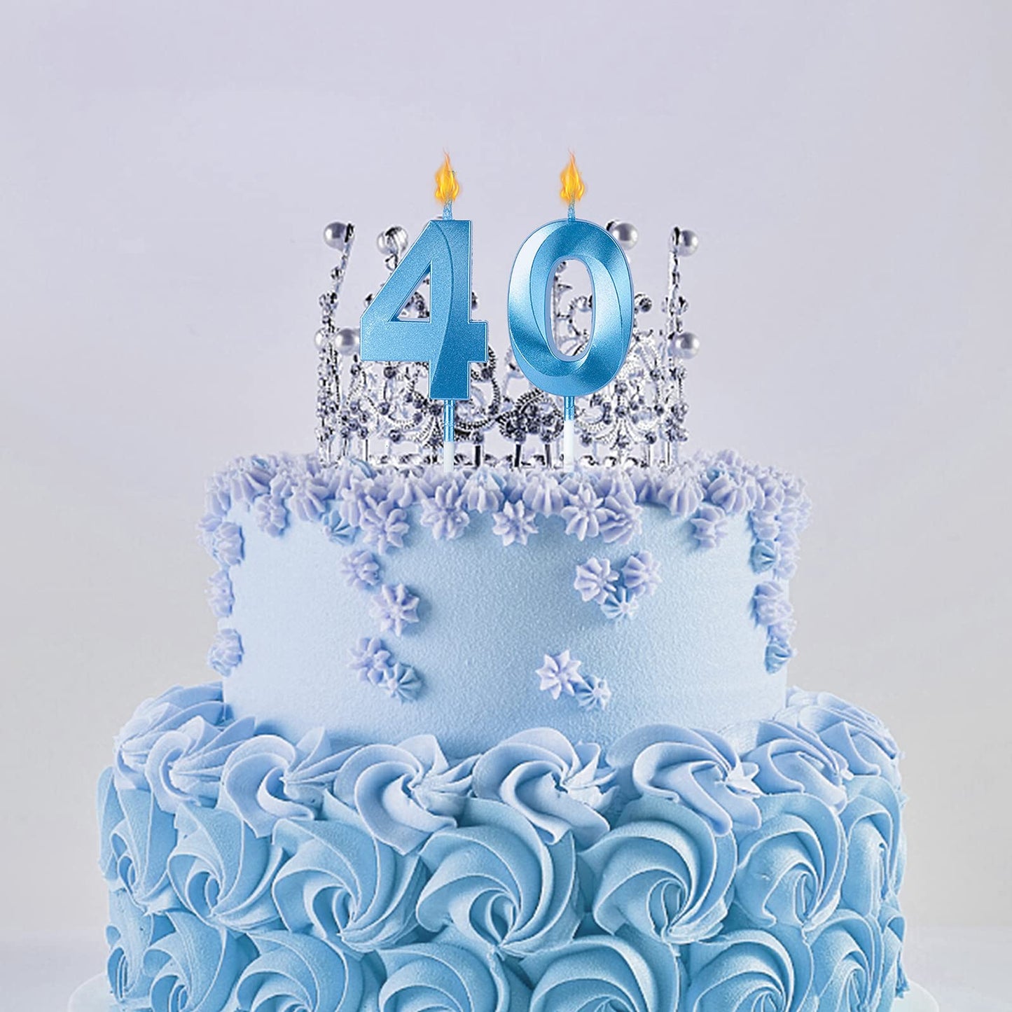 Blue 18th & 81st Birthday Candles for Cakes, Number 18 81 Glitter Candle Cake Topper for Party Anniversary Wedding Celebration D