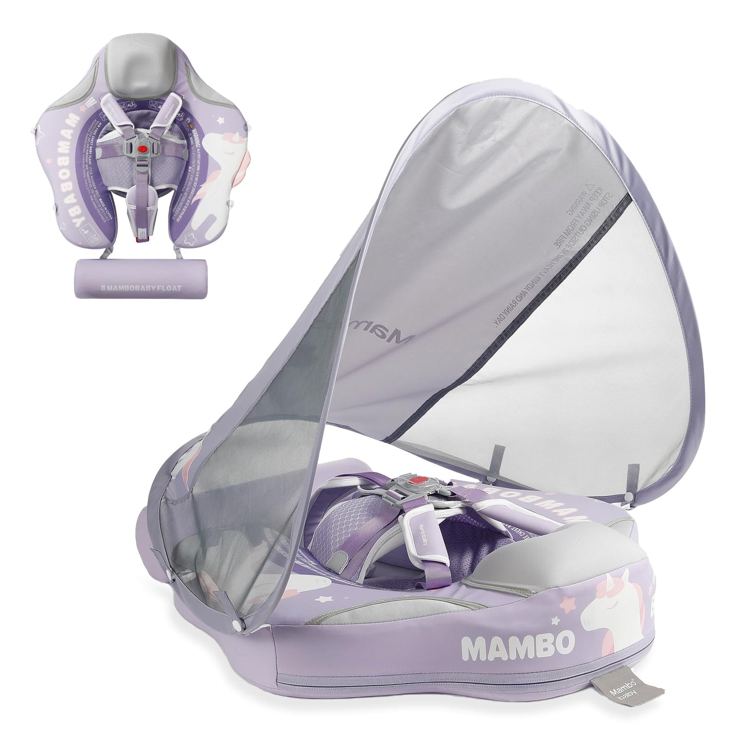 Mambobaby Float Deluxe Baby Pool Float: Safe & Comfortable Swim Trainer For Infants & Toddlers, Non-Inflatable Design, Uv Protec