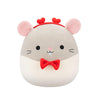 Squishmallows Original 14in Plush Rusty The Grey Rat with Heart Headband & Bowtie - Official Jazwares Grey Rat Soft Toy