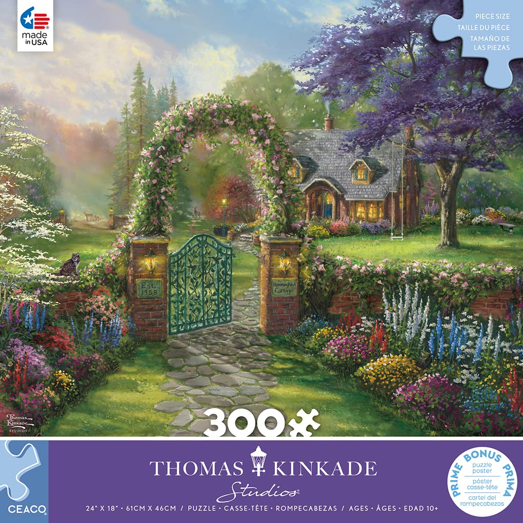 Ceaco - Thomas Kinkade - Inspirations - Hummingbird Cottage - 300 Piece Jigsaw Puzzle