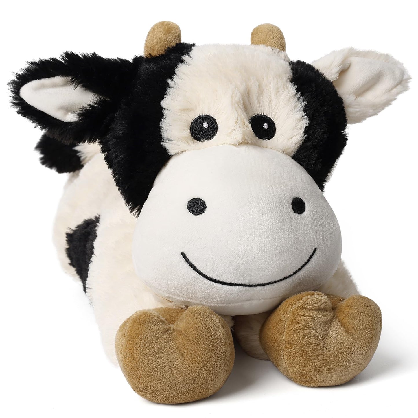 Cuckool Warmable Cow Stuffed Animals, Microwavable Stuffed Animals Heating Pad For Cramps, Pain Stress Relief, Heatable & Coolab