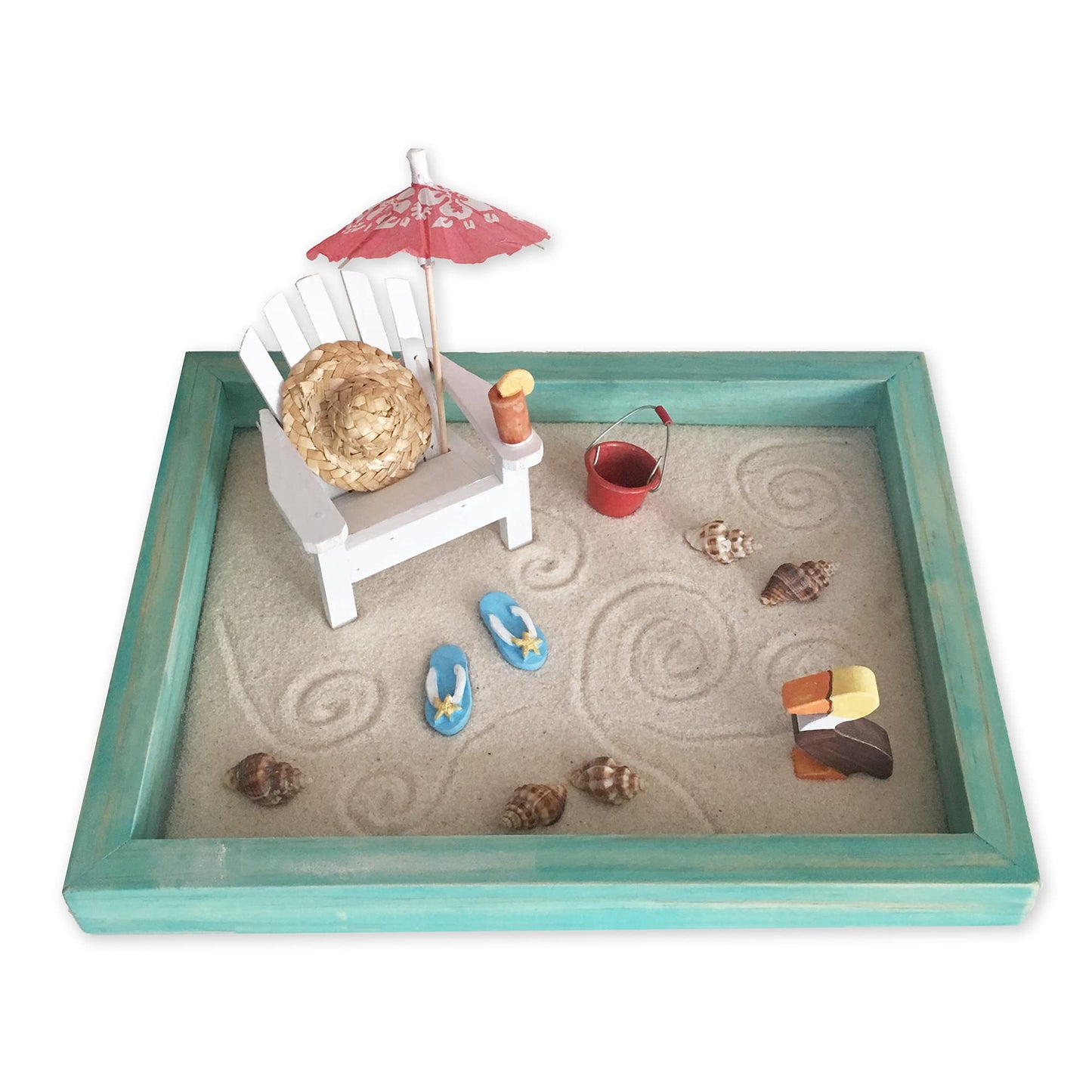 Mini Beach Zen Garden for Relaxation and Meditation, Tropical Island Getaway Escape at Your Desk