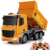 IQKidz Remote Control Dump Truck Toys - RC Construction Vehicles with Blue Warning Lights, Trucks Toy for Boys Girls 3 4 5-7 8 9