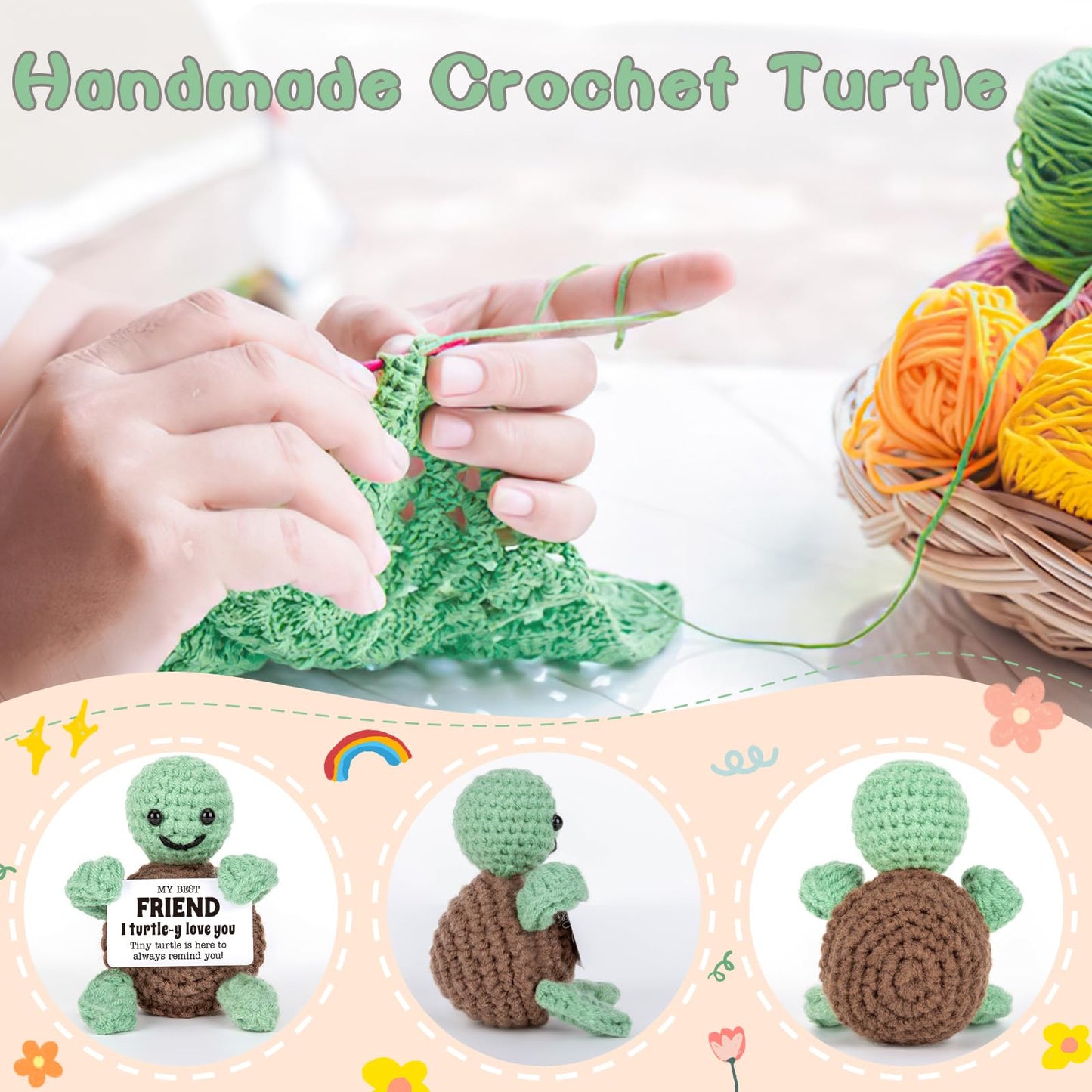 4Thfarmes Mini Funny Turtle Friend Friendship Gifts For Women Men, Christmas Birthday Friends Female Male, Cute Friendship Frien