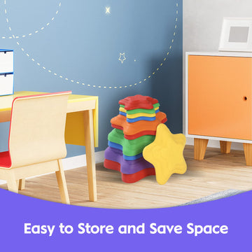 Balance Stepping Stones For Kids 11Pcs Anti-Skidding Stepping Stones Set Balance Blocks Indoor & Outdoor Kids Fitness Equipment Promotes Balance Coordination & Strength(Star)