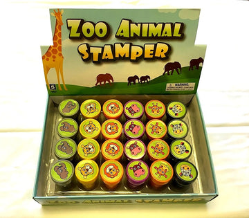 Playscene Zoo Animal Self Inking Stamps For Kids (Zoo - 24 Pack)