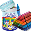 24 Colors Jumbo Crayons for Toddlers 1-3, Easy to Hold Large Crayons for Kids Ages 2-4, Non-Toxic Big Crayon for Kids Coloring &