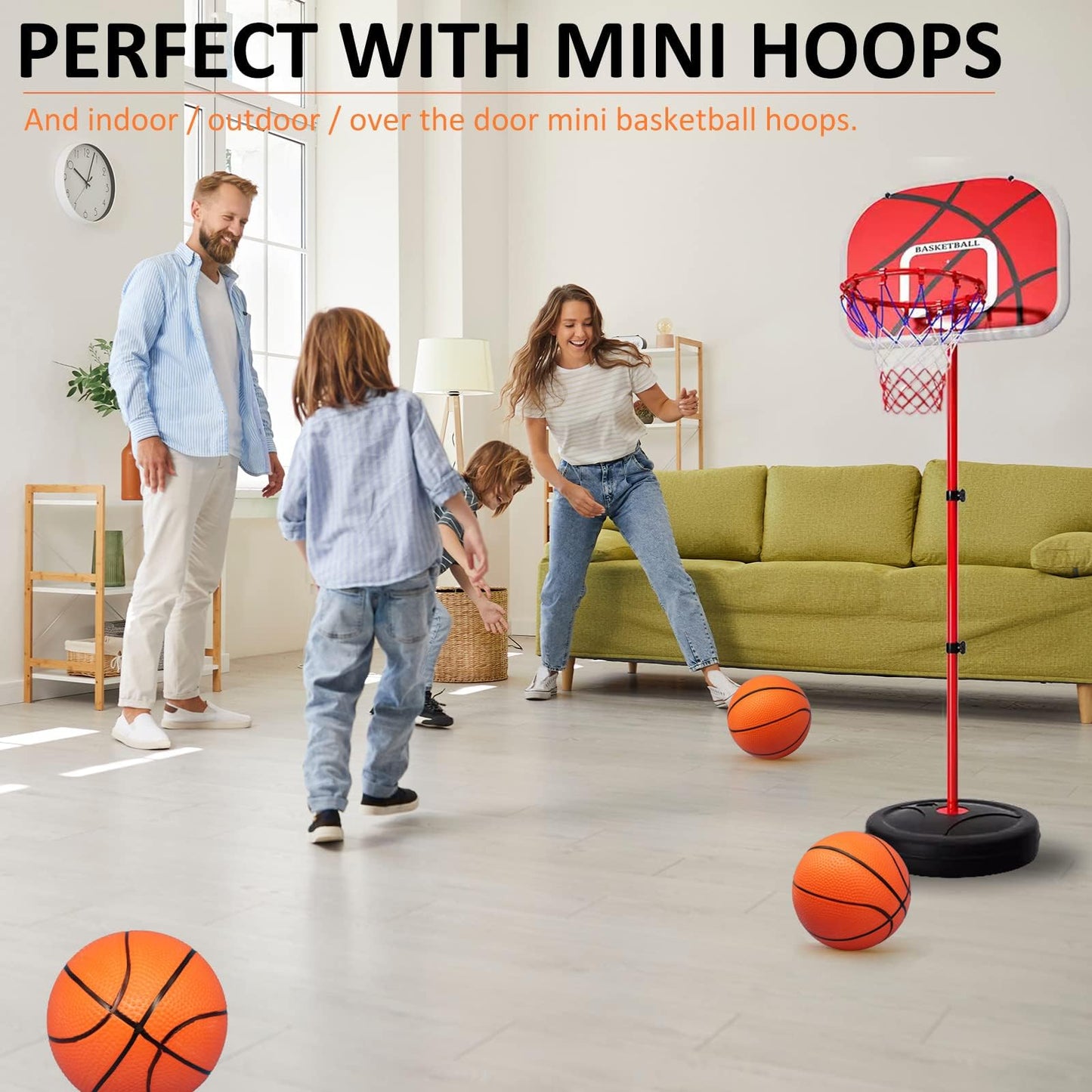 18 Pcs 5'' Mini Basketball Set With Pump, Pvc Small Basketball For Over The Door Hoop Games, Party Favors, Indoor Outdoor Play,
