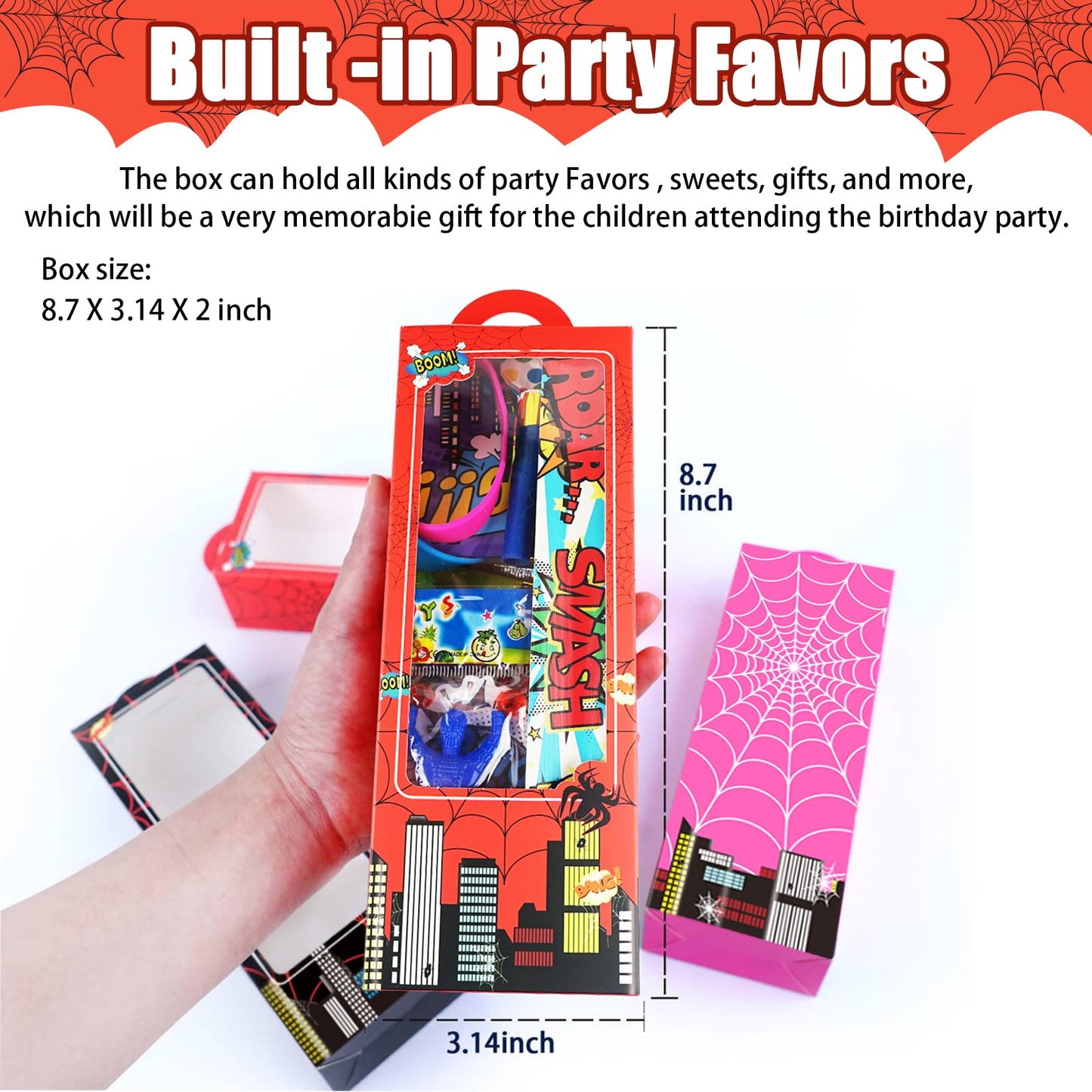 146Pcs Hero Party Favors for Kids, Goodie Box Stuffers Include Mini Notebooks Slap Bracelets Keychain Blowing Dragon Stickers St