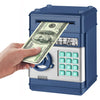 Adevena Electronic Piggy Bank, Mini Atm Password Money Bank Cash Coins Saving Box For Kids, Cartoon Safe Bank Box Perfect Toy Gifts For Boys Girls (Navy Blue)