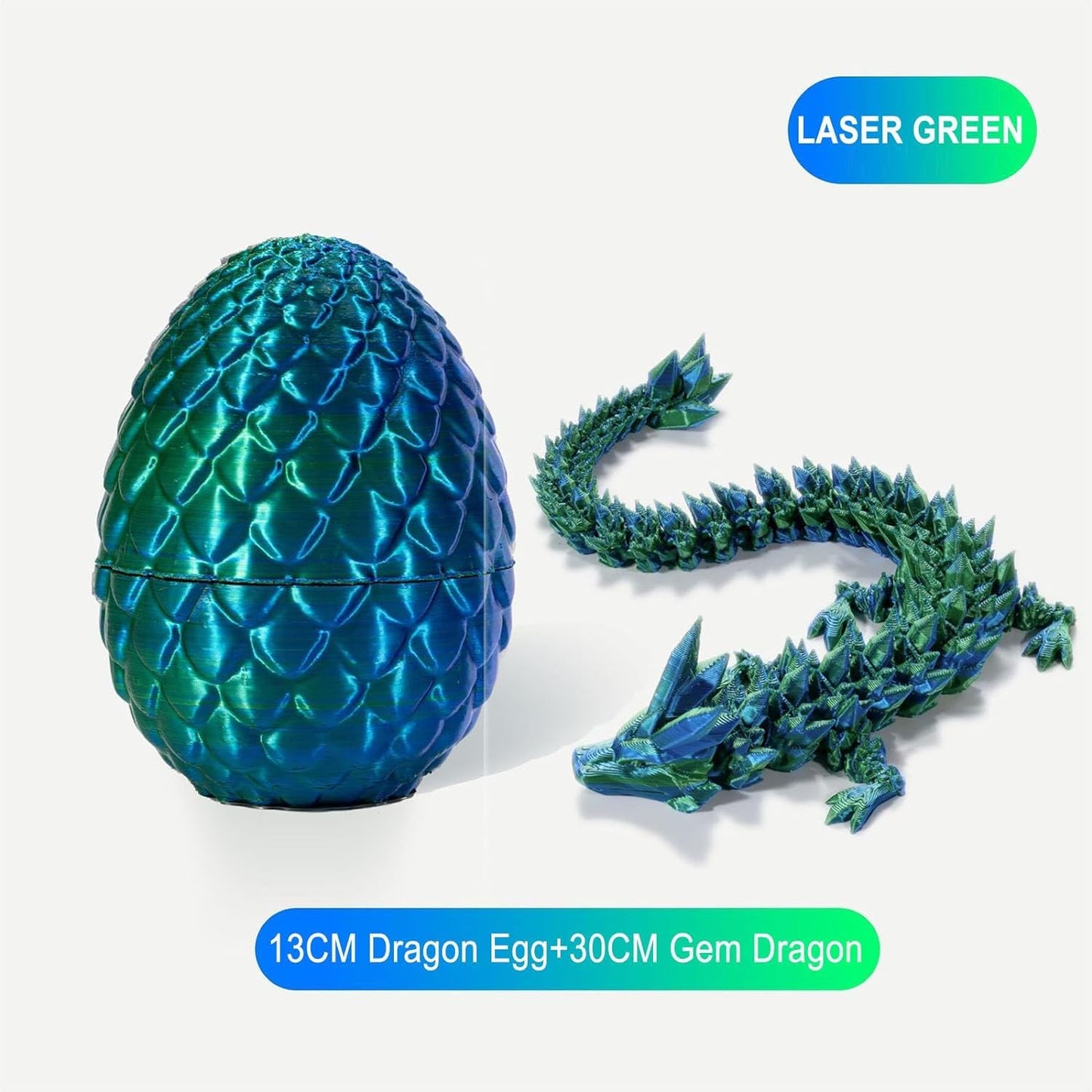 Hefandaishu Easter Egg Dragon Egg 12Inch Dragon Toy 3D Printed Dragon Fidget Toys, 3D Printed Dragon Egg With Articulated Dragon