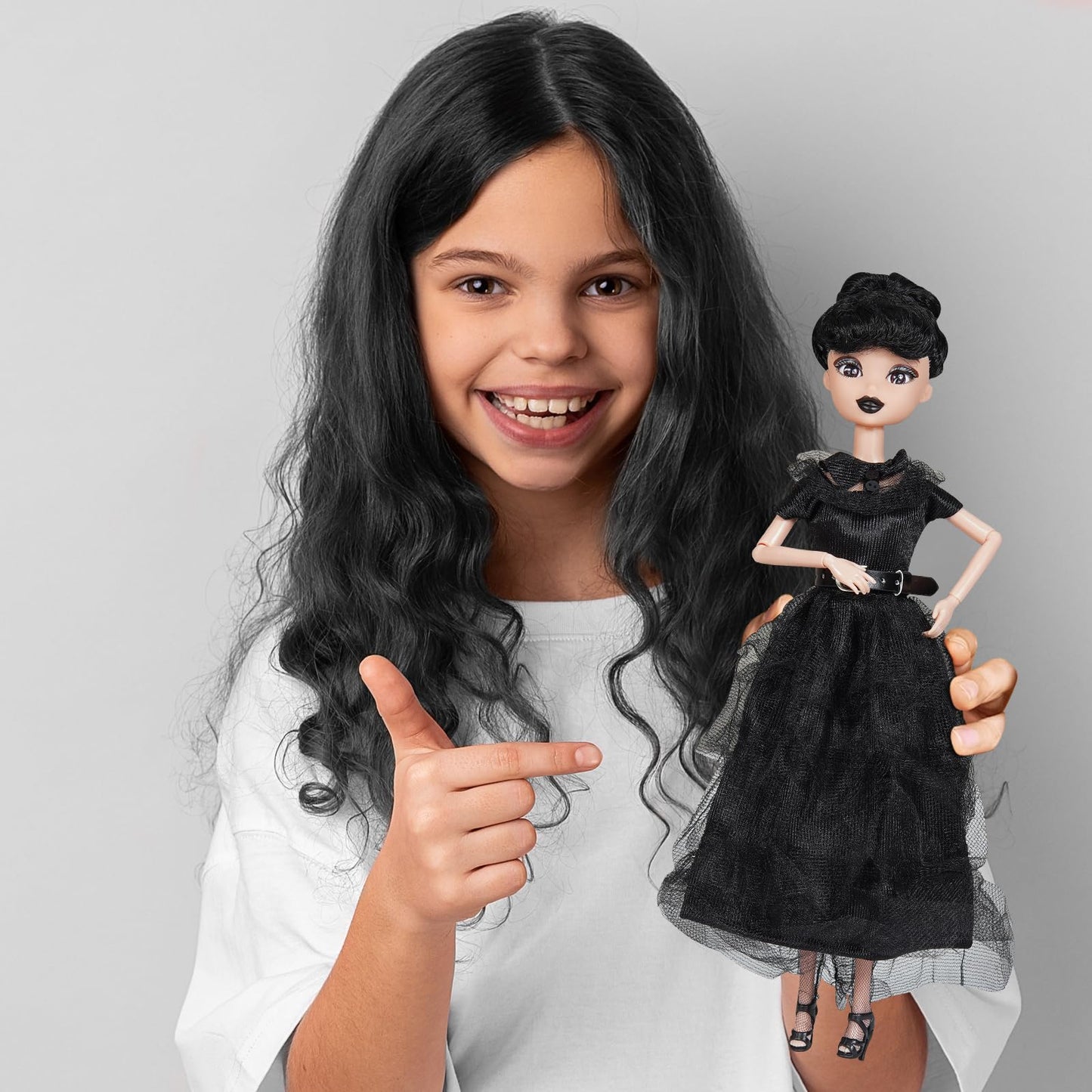 Dbywiub 11.5'' Dolls In Gift Box, Black Dress Girl Dolls With Dots And Strip Dresses, Gifts For Kids Girls Fans