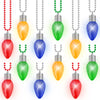 Christmas Party Favors, 12PCS Christmas Necklace Light Up, Colorful Christmas Accessories, 3 Modes Christmas Necklaces Bulk Bead