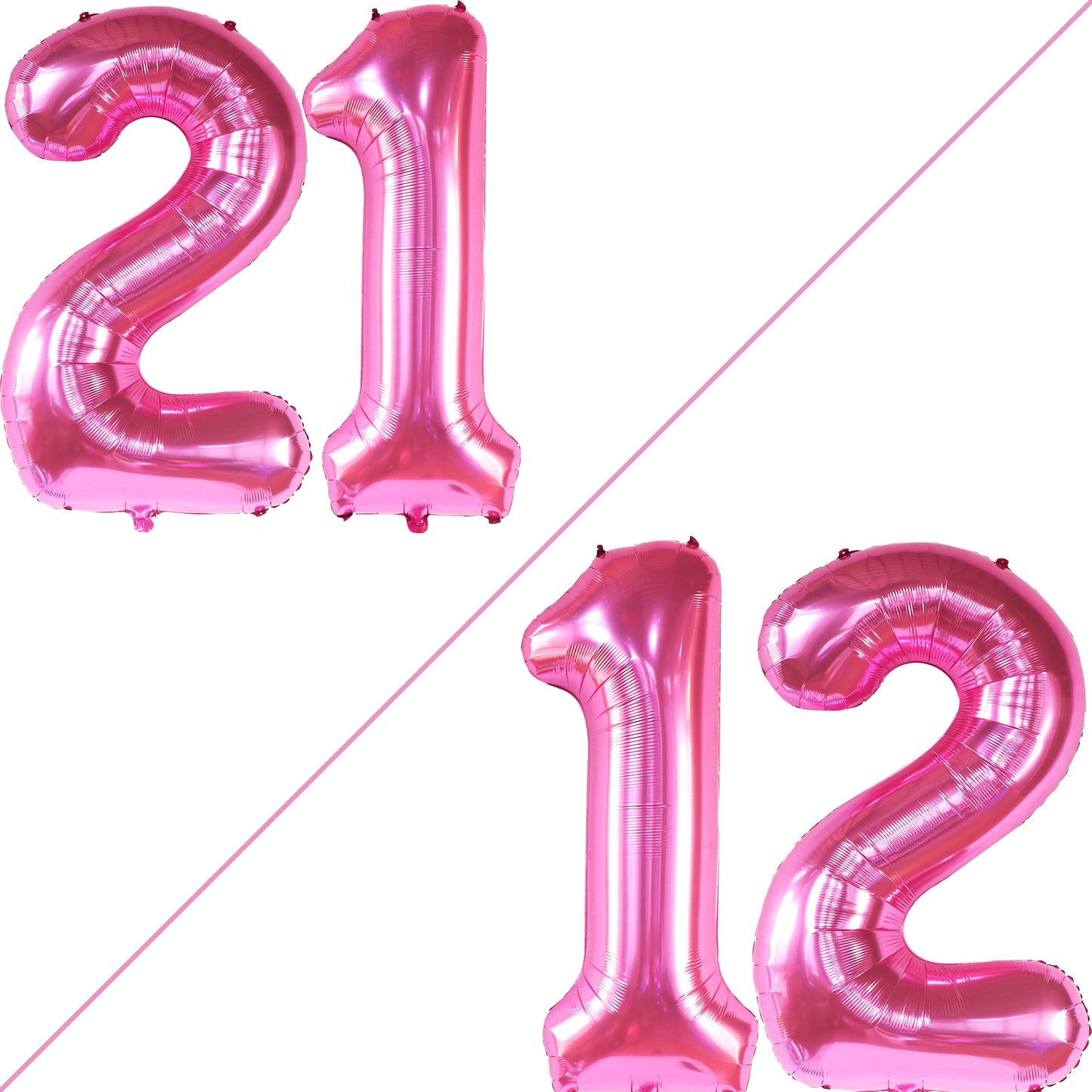 Katchon, Hot Pink 21 Balloons Numbers - 40 Inch | Pink 21St Birthday Balloons For Her | 21St Birthday Decorations For Her Pink | 21 Balloon Number, 21 Number Balloons | Pink 21St Birthday Decorations