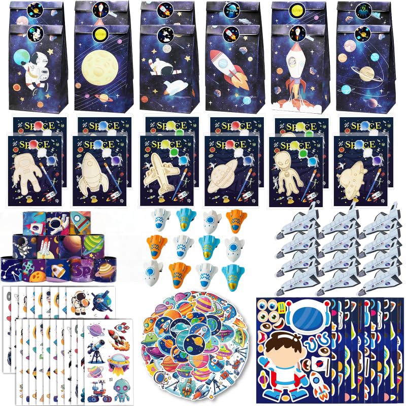 Space Party Favors, 142PCS Space Themed Birthday Party Decorations, Outer Space Party Favors Gifts Goodie Bags Stuffers, Galaxy