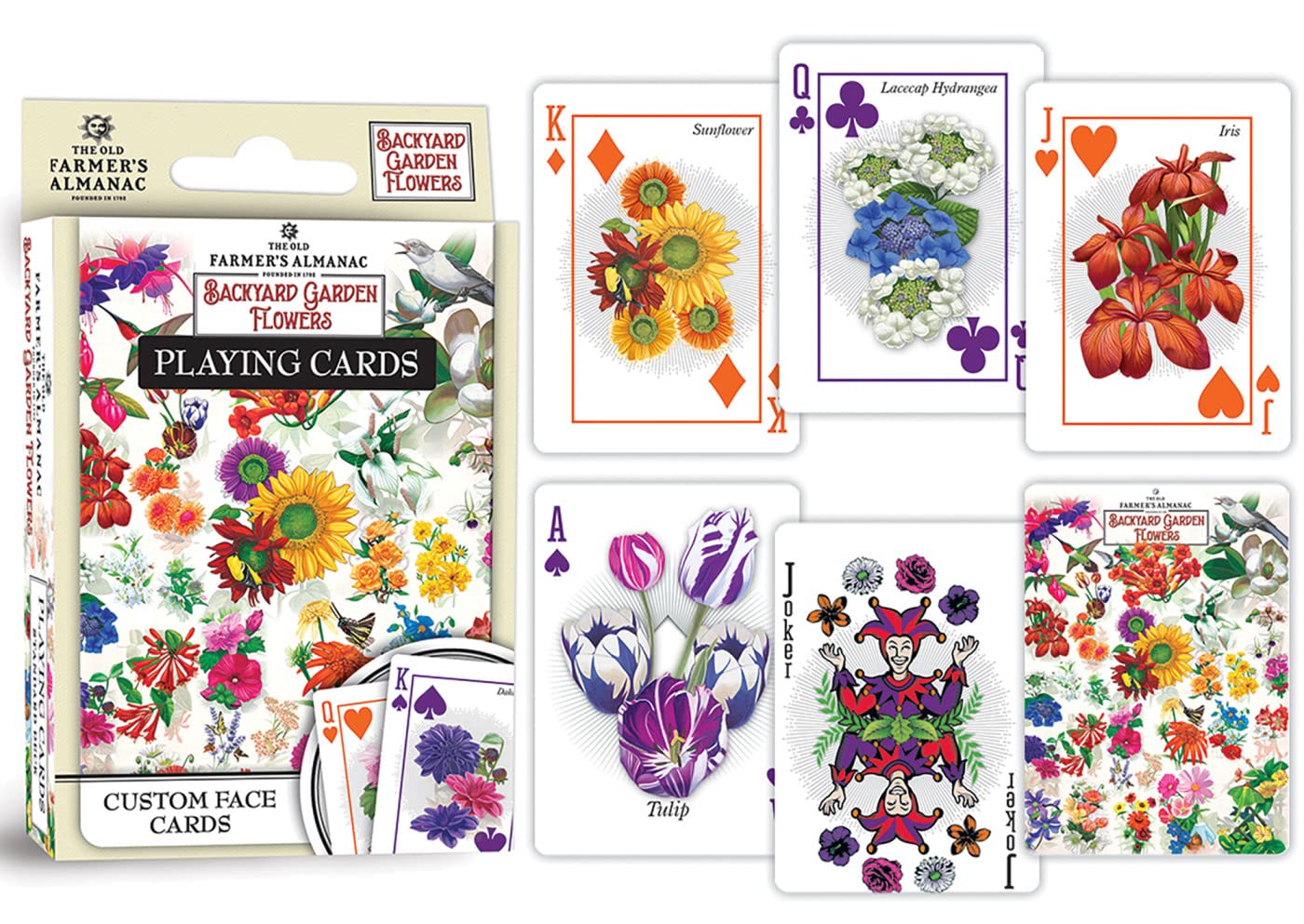 MasterPieces Officially Licensed Farmers Almanac Flowers Playing Cards - 54 Card Deck for Adults