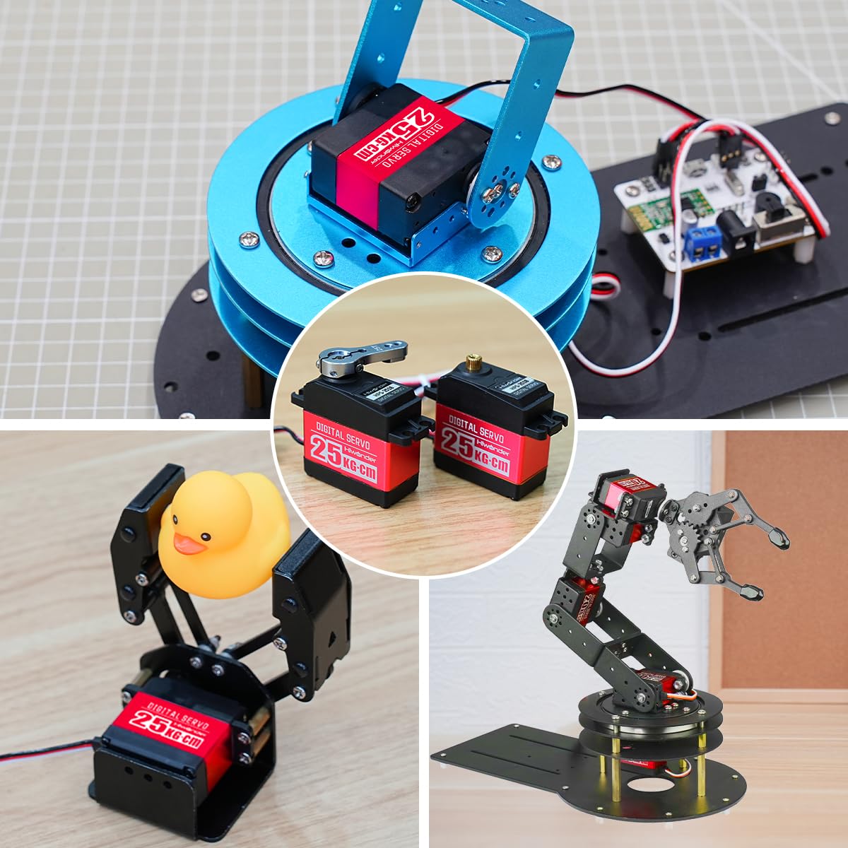 25Kg Servo High Torque Servo Motors, Waterproof Full Metal Gear Steering Servo For Robot Diy, Digital Servo With 25T Servo Horn,