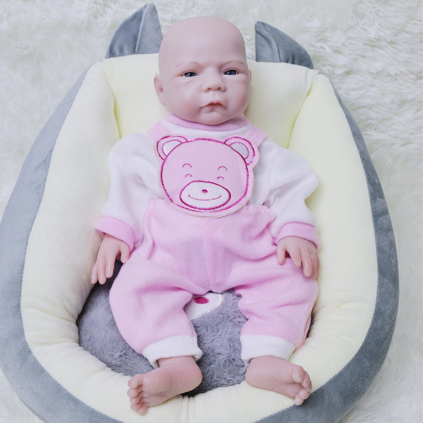 Aisite Full Silicone Baby Girl - 18 Inch Platinum Silicone Realistic Reborn Baby Dolls Girl Eyes Opened, Christmas And Birthday Gifts For 3+
