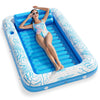 Inflatable Tanning Pool Lounger Float - Jasonwell 4 in 1 Sun Tan Tub Sunbathing Pool Lounge Raft Floatie Toys Water Filled Bed Mat Pad for mature-themed Blow Up Kiddie Pool Kids Ball Pit Pool (L)