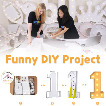 Imprsv 3Ft Marquee Numbers, Light Up Numbers For 2Nd 25Th Birthday Decorations Anniversary Party Decor, Number 2 Light Up Number