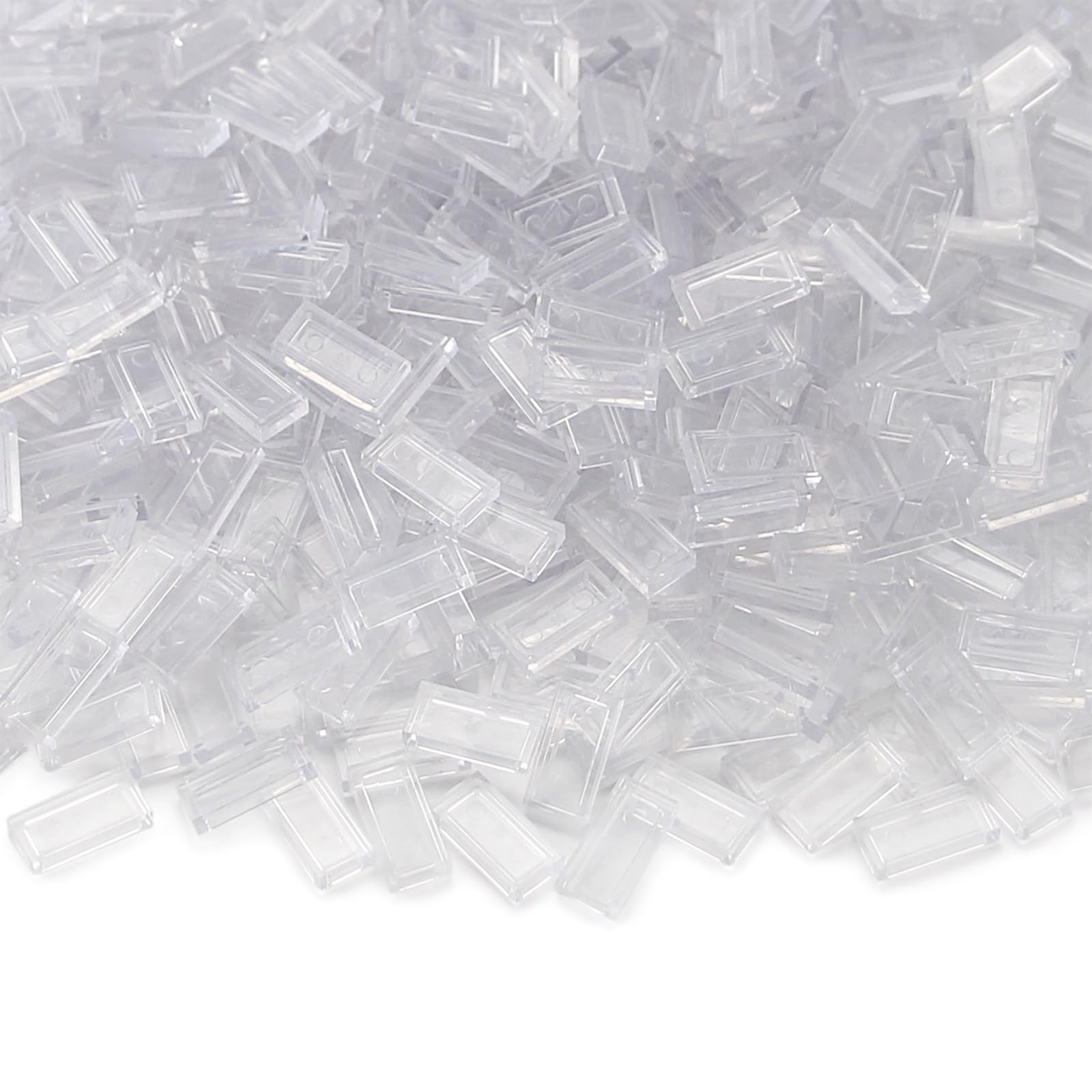 Feleph Transparent Clear 1×2 Tile ×700 Parts And Pieces Flat Bricks