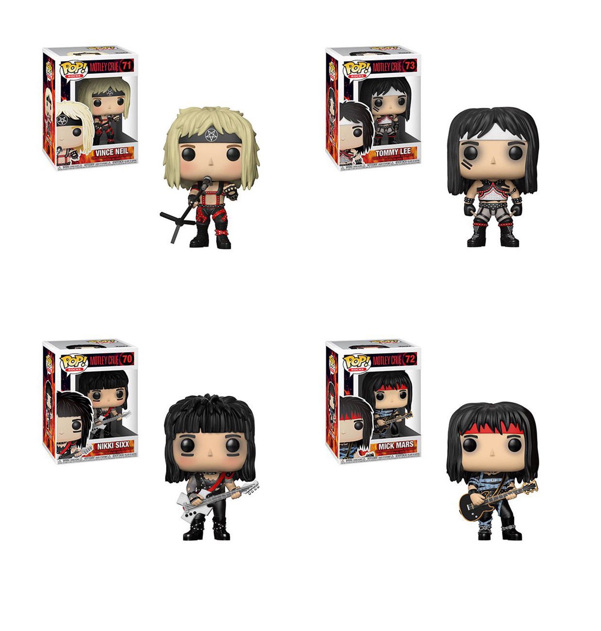 Funko Pop Rocks: Motley Crue 3.75' Collectible Vinyl Figures (Set Of 4)