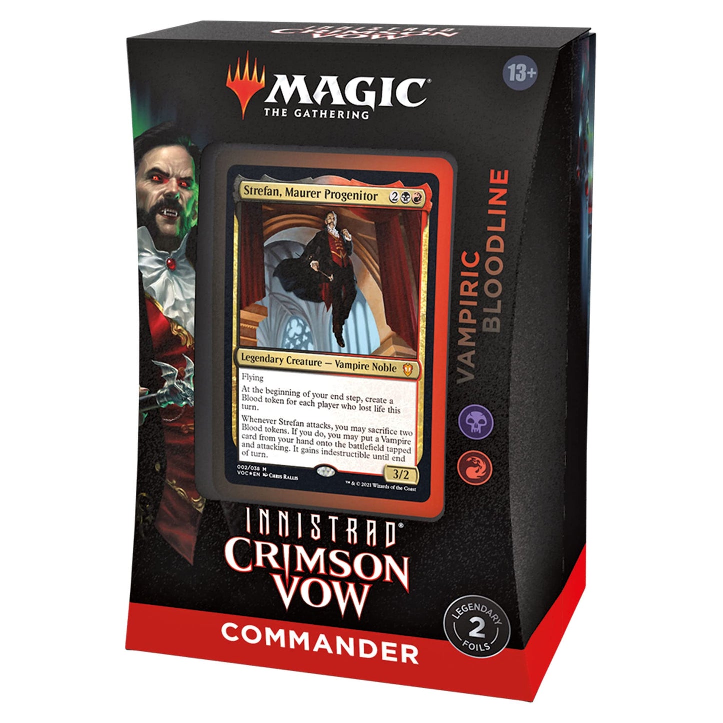 Magic: The Gathering Innistrad Crimson Vow Commander Deck - Vampiric Bloodline, Black-Red, Strategy Card Game for Collectors and Players