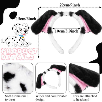 Syhood Puppy Dog Costume Set Kids Dog Ears Headband Bowtie Nose Tail Paw Gloves Dog Animal Costume Accessories For Carnival(Blac