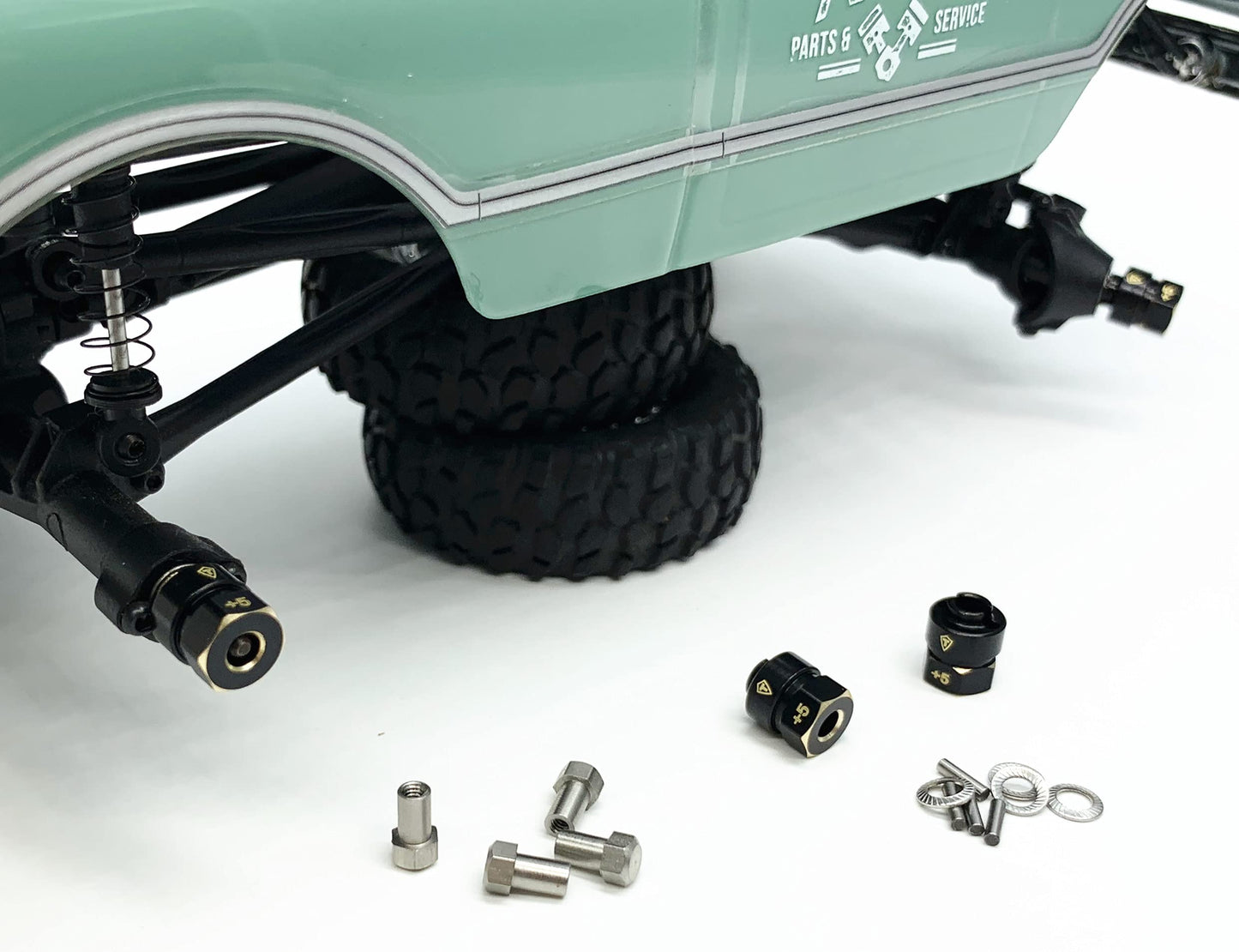 Treal Brass Extended Hex Hubs Wheel Spacers For Scx24 Bronco Gladiator C10 Deadbolt Betty Upgrades +5Mm Black