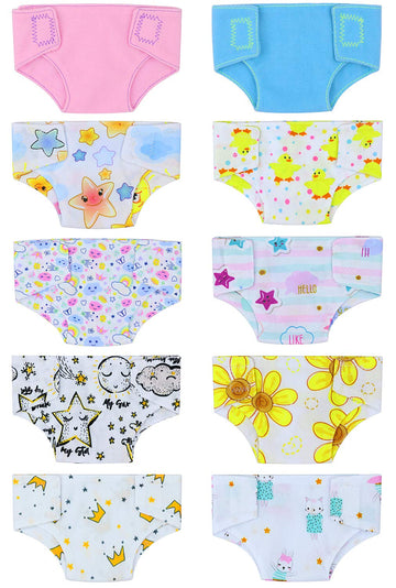 Zita Element 10 Pcs Baby Doll Diapers For 14-16 Inch Baby Dolls Clothes Accessories
