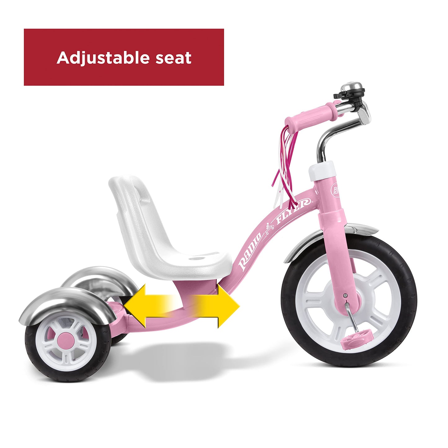 Radio Flyer Big Pink Classic Tricycle, Toddler Trike, Tricycle for Toddlers Age 2-5, Toddler Bike, Large