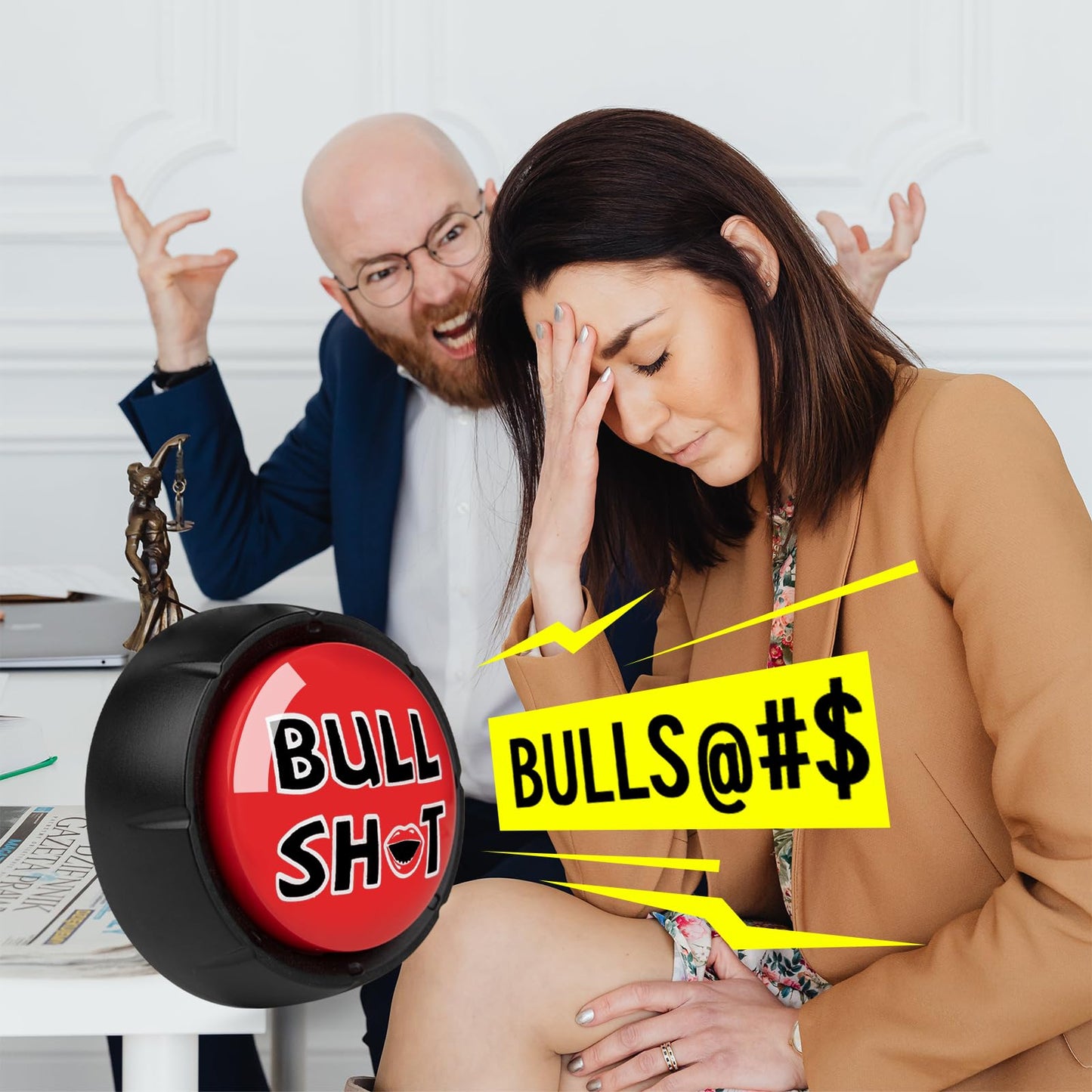 Mymealivos The Bullsh*T Button Bs Button For Official Desktop Sound Toy-Great Gag Gift