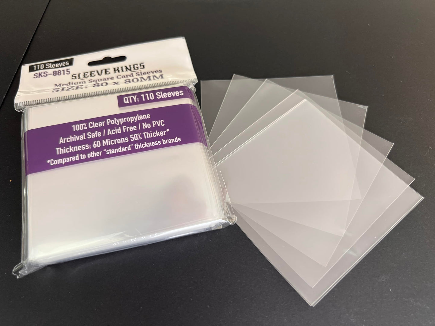 Sleeve Kings Medium Square Card Sleeves 80 X 80 Mm (10X110 Pack, 1100 Sleeves)