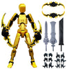 altuco T13 Action Figure - Gold Multi-Jointed 3D Printed Titan 13 with Accessories - Easter Basket Stuffer