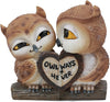 Ebros Romantic Kissing Love Owl Couple Decor Statue 2 Piece Set Decorative Figurine Valentines Birds Pair Of Owls Holding Heart Shaped Sign Saying Owlways 4Ever