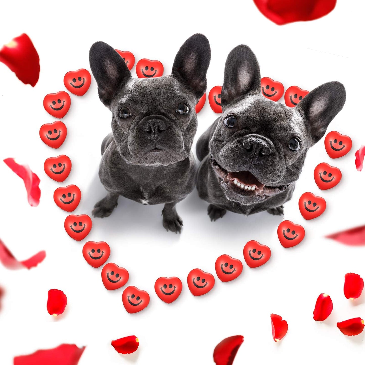 48 Pieces Stress Balls Bulk Valentine'S Day Heart Stress Balls Red Smile Face Squeeze Balls Mini Foam Balls Heart Shaped Smile S