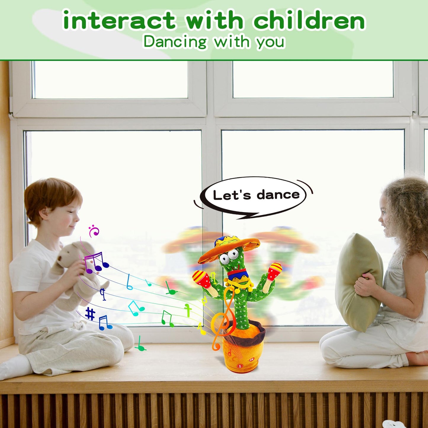 Jakcjfii Talking Cactus Toy For Kids Boys And Girls, Adjust Volume Dancing Cactus Toy Singing Mimicking Recording Toys Repeats W