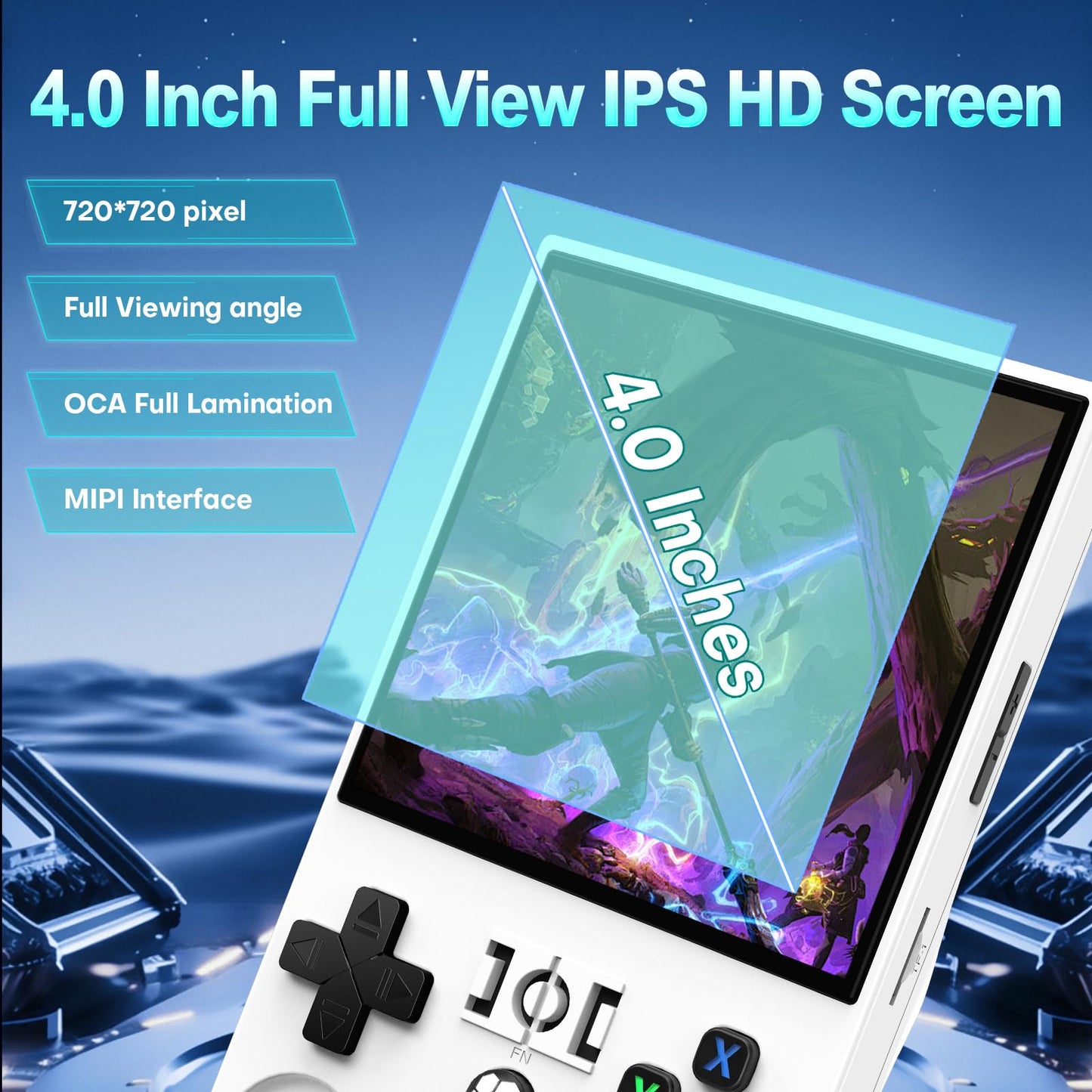 R36Max Handheld Game Console,4.0 Inch Ips Screen Linux System With 64Gb Tf Card,Retro Gaming Console Built In 18000+ Games,Porta